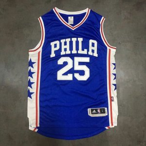 Maillot De Basket Philadelphia 76ers Ben Simmons 25 Dense Embroidered Player Version AU Fabric Bleu